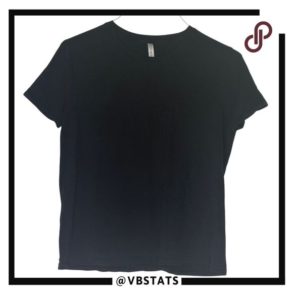Fabletics Women's Crew Neck Short Sleeve T-shirt Solid Black Large - Picture 1 of 5